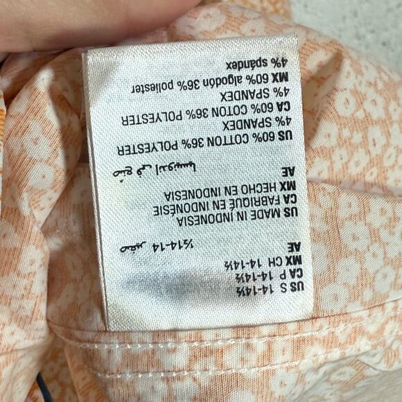 Bar III Men's Slim-Fit Wave Floral Dress Shirt, Apricot 14-14.5 32-33 $70 - Picture 7 of 7